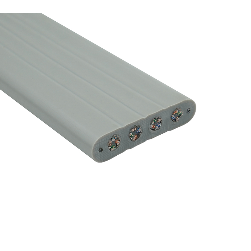 Cabo plano de elevador com fio de aço e 4 cabos patch Cat6