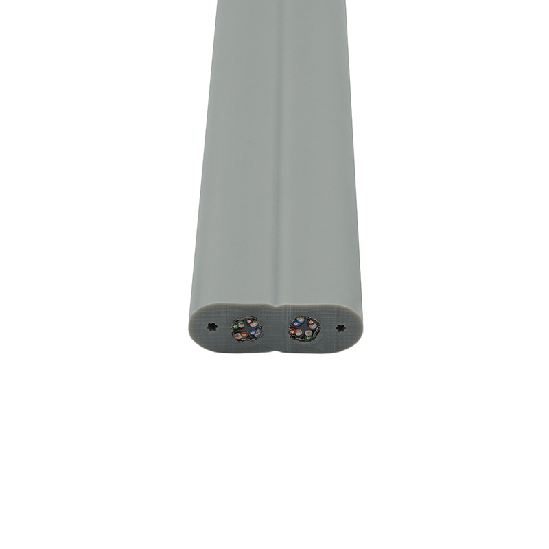 Cabo plano de elevador com fio de aço e 2 cabos patch Cat6