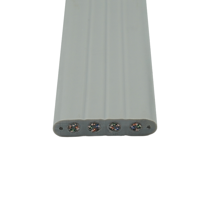 Cabo plano de elevador com fio de aço e 4 cabos patch Cat6