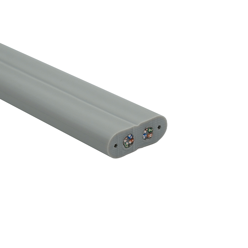 Cabo plano de elevador com fio de aço e 2 cabos patch Cat6