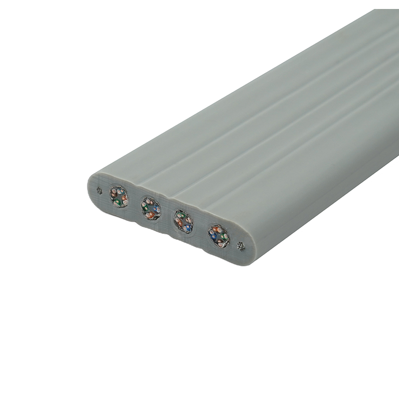 Cabo plano de elevador com fio de aço e 4 cabos patch Cat6