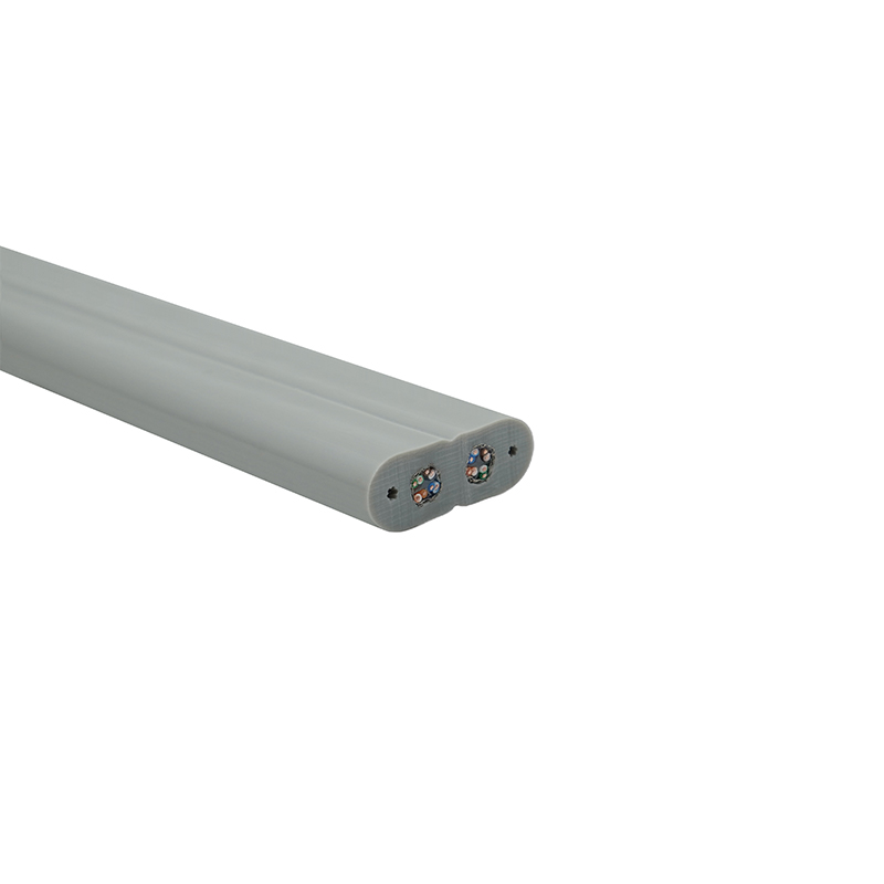 Cabo plano de elevador com fio de aço e 2 cabos patch Cat6