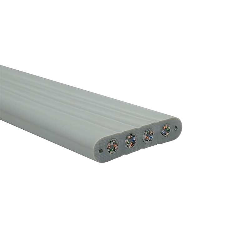 Cabo plano de elevador com fio de aço e 4 cabos patch Cat6