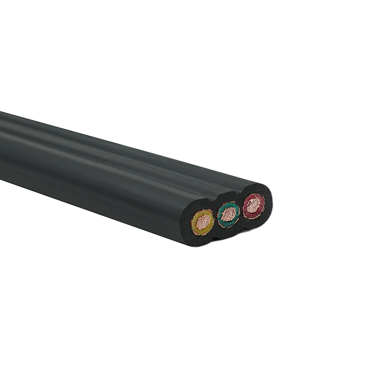Cabo plano de elevador com isolamento de PVC com núcleo de cobre e bainha de PVC blindado