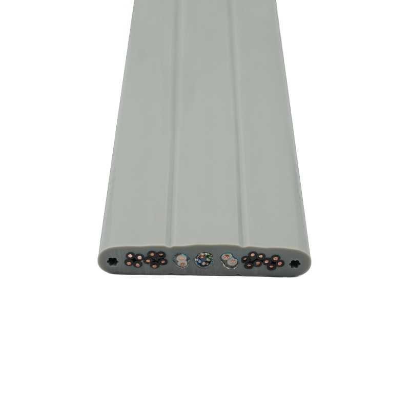 Cabo plano do elevador com isolamento de PVC com núcleo de cobre e bainha de PVC com fio de aço