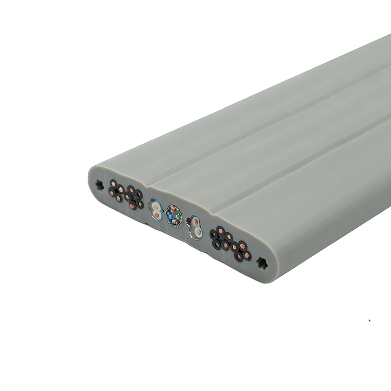 Cabo plano do elevador com isolamento de PVC com núcleo de cobre e bainha de PVC com fio de aço